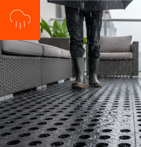 Dura Drain PVC drainage tiles installed in a wet area