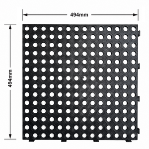 Dura Drain PVC drainage floor tile showing 494mm dimensions