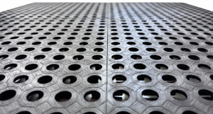 Dura Drain PVC drainage tile showing open-grid surface