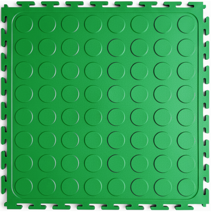 Dura Tile PVC interlocking floor tile in green