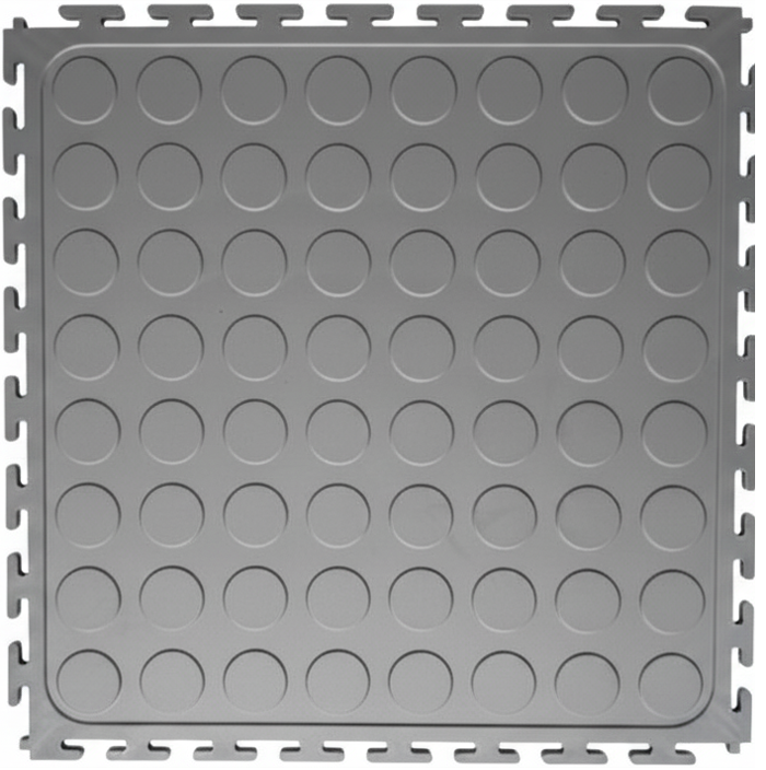 Dura Tile PVC interlocking floor tile in grey