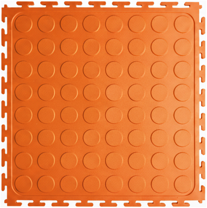 Dura Tile PVC interlocking floor tile in orange
